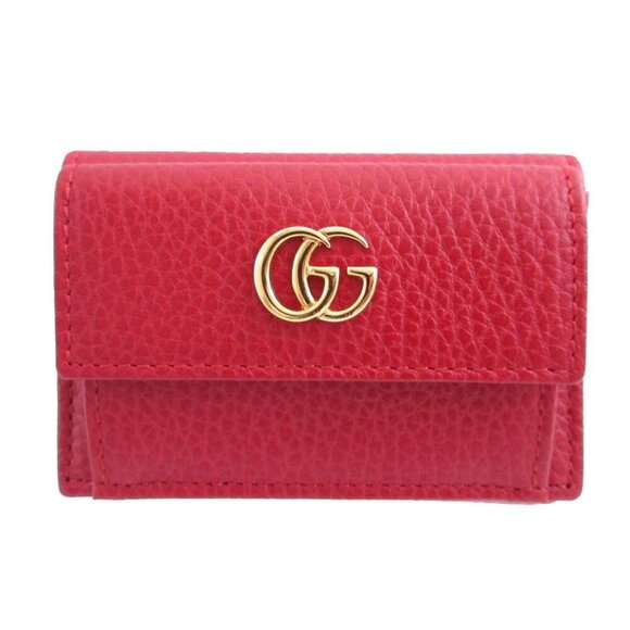 GUCCI Red Leather GG Marmont Wallet - Picture 2 of 10